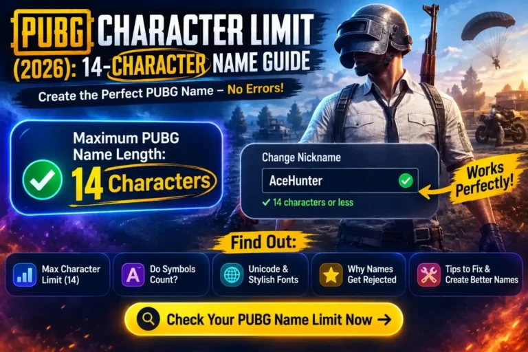 PUBG Character Limit